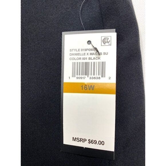 Danielle Bernstein Biker Shorts 16W 1X Black Women's Exposed Zipper NEW - Picture 4 of 9